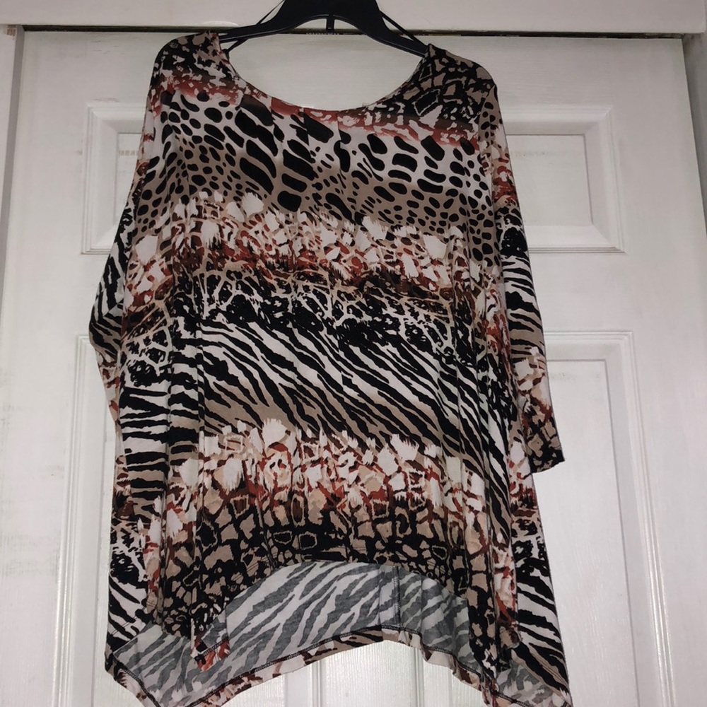 Dana Buchman 3/4 sleeve XL leopard tunic